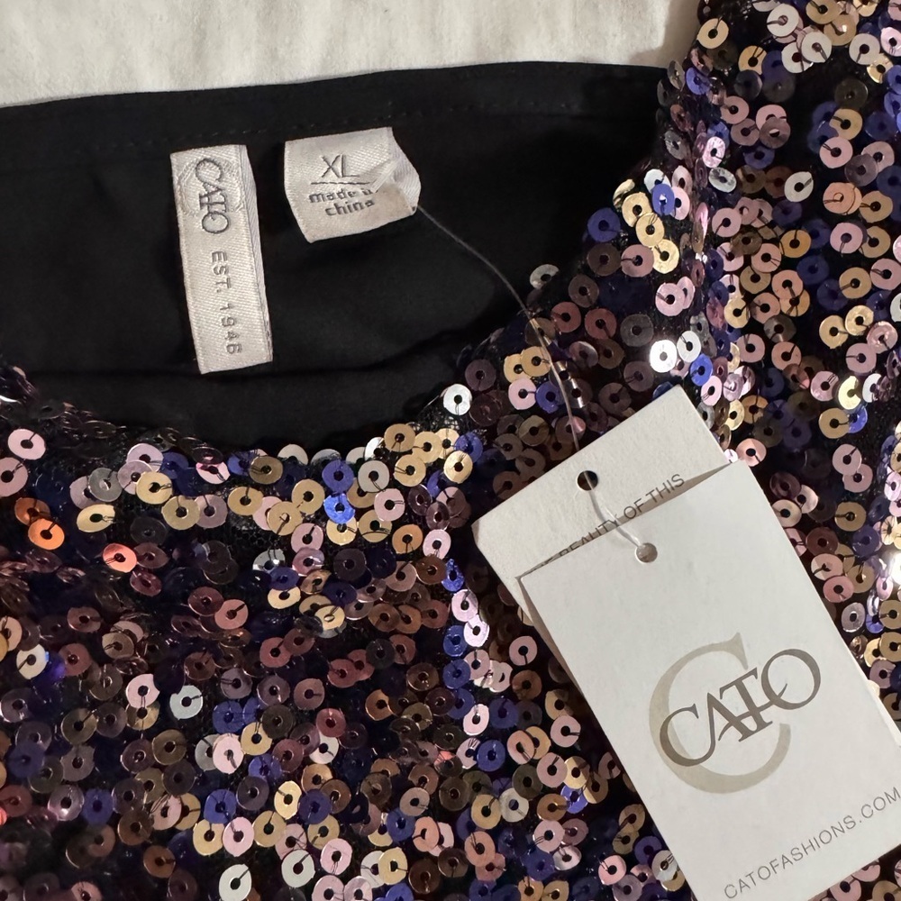 NWT Cato Black and Silver Sparkle Camisole - Picture 3 of 7